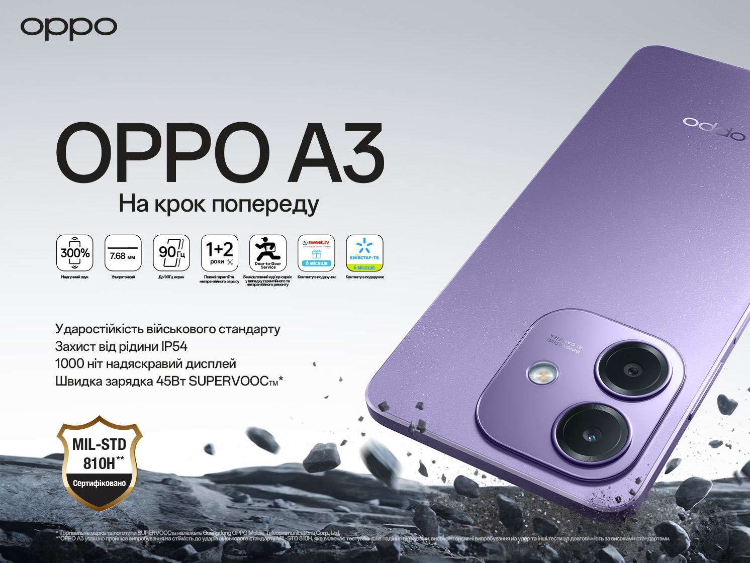 OPPO представляє новий надійний, довговічний смартфон OPPO A3