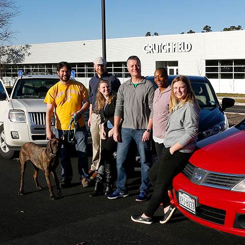 A great day at Crutchfield involves getting outside and testing new car audio gear