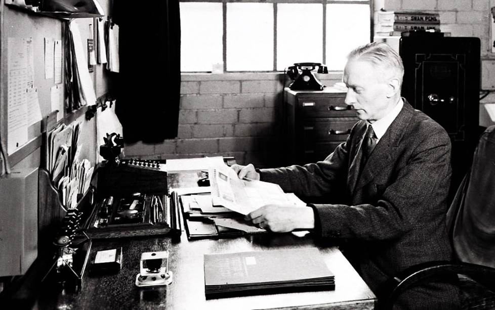 Briggs at his desk