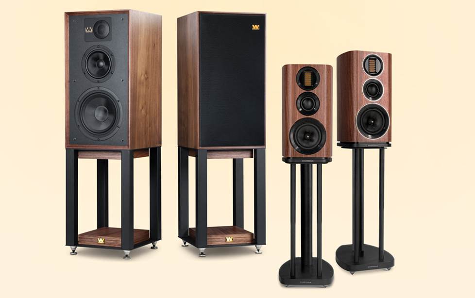 Speakers on stands