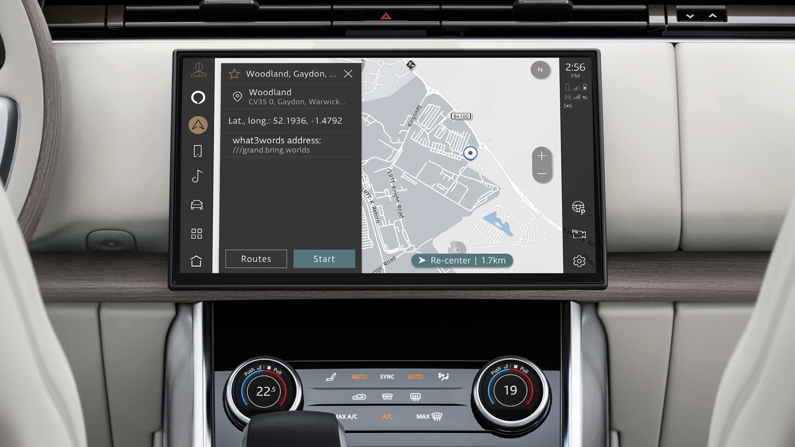 Close View of Jaguar LandRover Navigation Screen