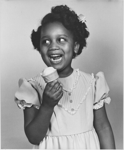 African American Portraits - Girl & Ice Cream | Missouri State Dessert - Ice Cream Cone | by MissouriStateArchives