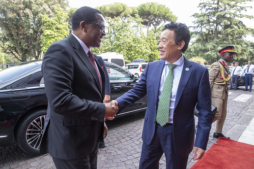 ITALY 2024 - FAO Director-General QU Dongyu meeting Malawi President Lazarus McCarthy Chakwera. | by FAO News