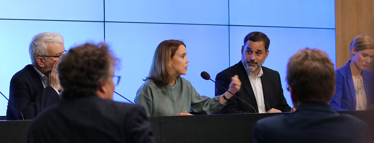 Wissenschaftsministerin Petra Olschowski bei der Landespressekonferenz 