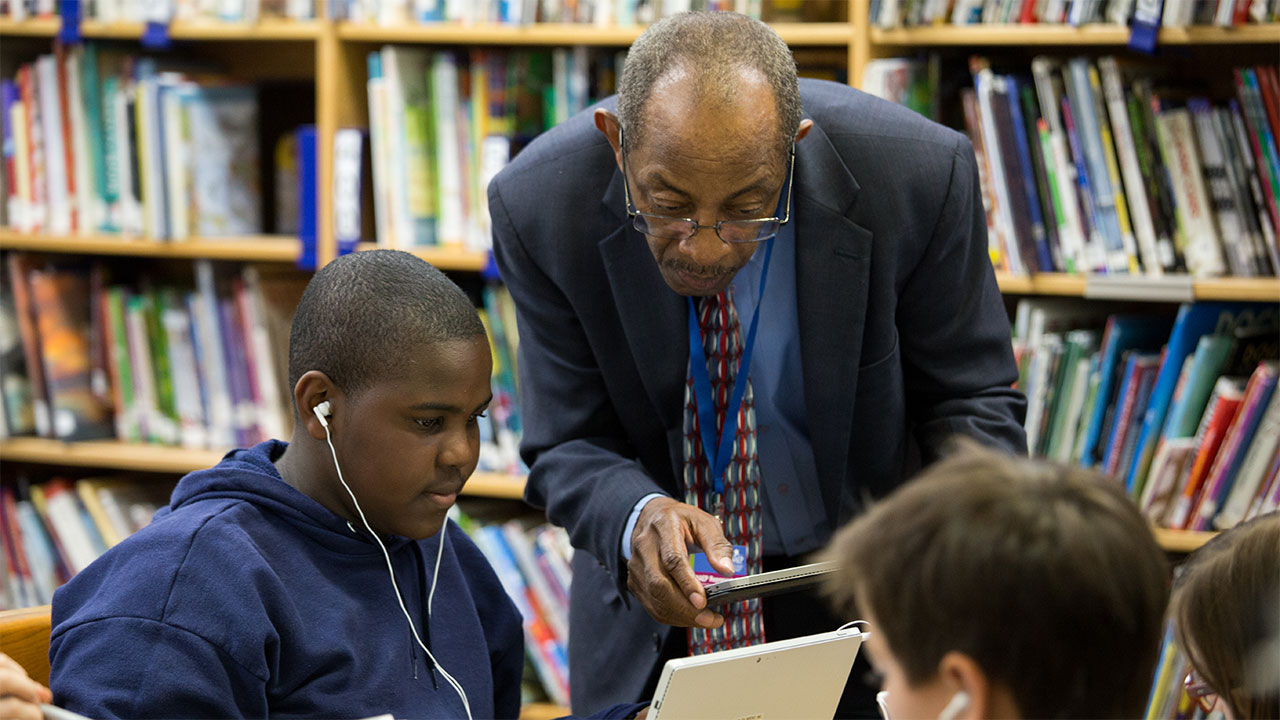 student with NAEP administrator.