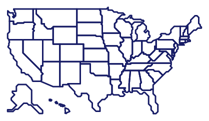 outlined U.S. map