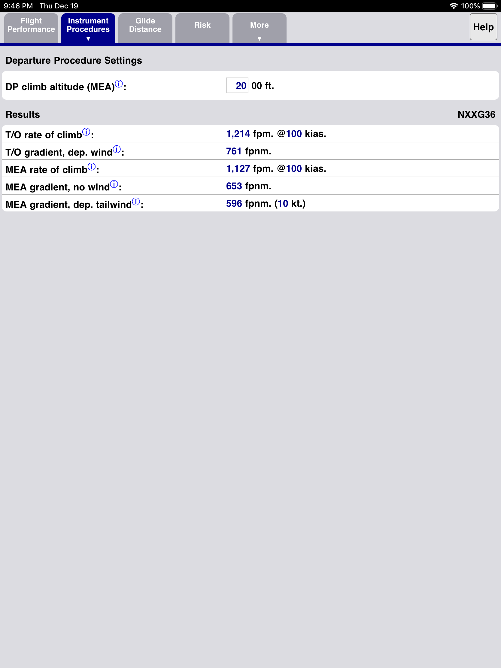 Departure Procedure page