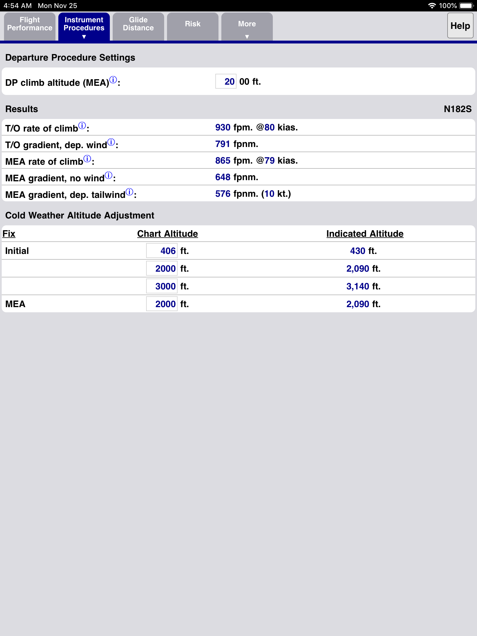 Departure Procedure page