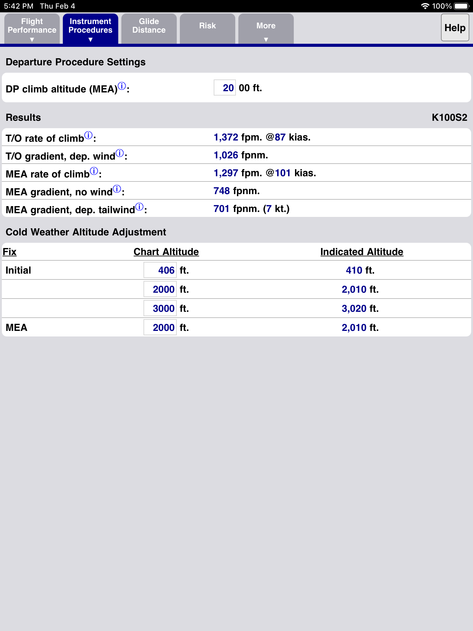 Departure Procedure page