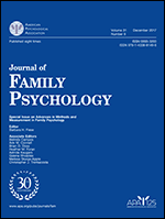 Cover of Advances in Methods and Measurement in Family Psychology (special issue of Journal of Family Psychology, December 2017)