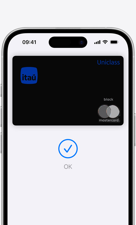 Imagem do cartão de crédito do Apple Pay na tela.