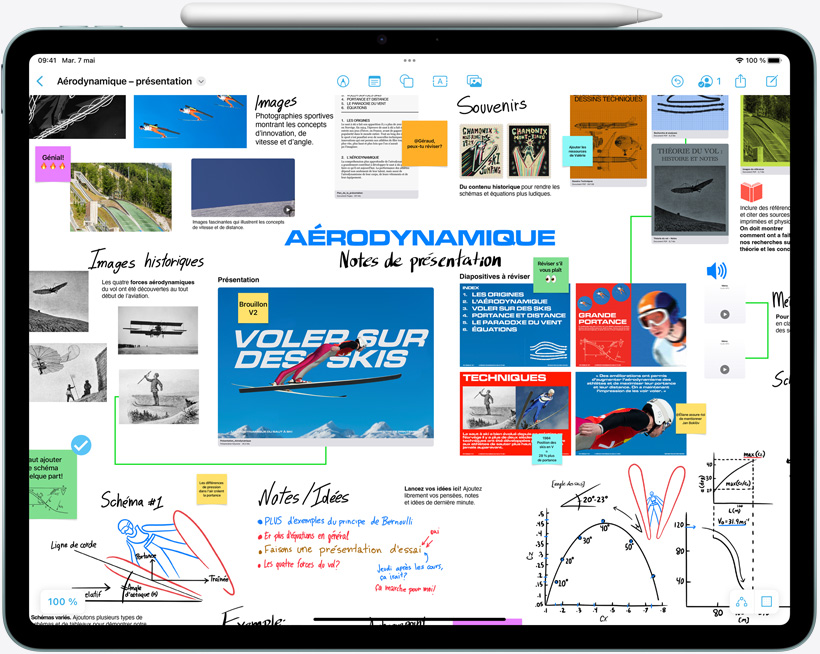 iPad Air, orientation paysage, Apple Pencil Pro attaché