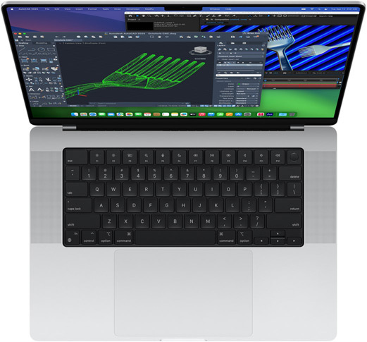 Autodesk AutoCAD og Adobe After Effects vist på en MacBook Pro