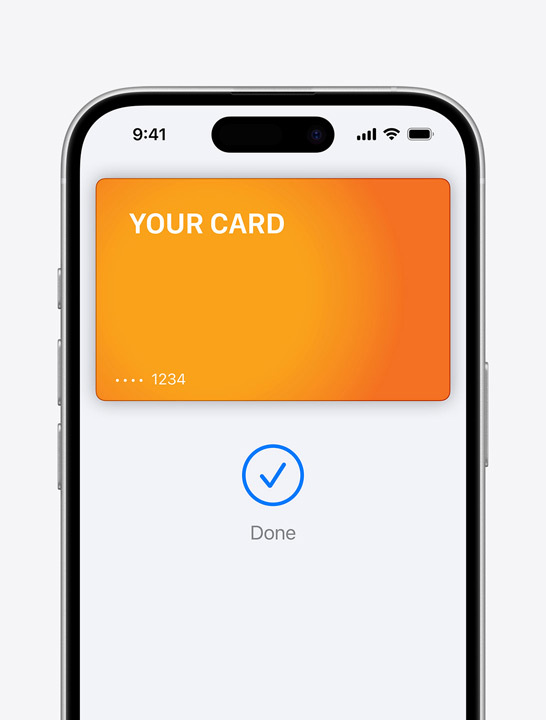 Carte bancaire Apple Pay affichée à l’écran.