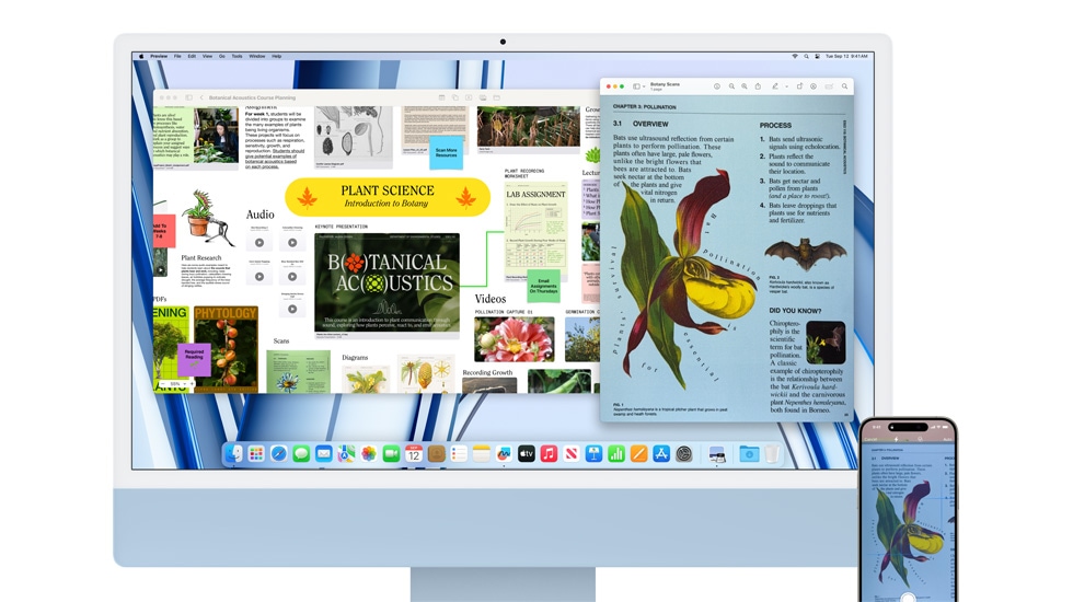 An iMac and an iPhone displaying vibrant content.