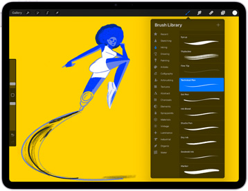 แอป Procreate แสดงอยู่บน iPad Air