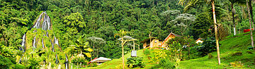 Blick auf die heißen Quellen von Santa Rosa de Cabal bei Manizales, Kolumbien