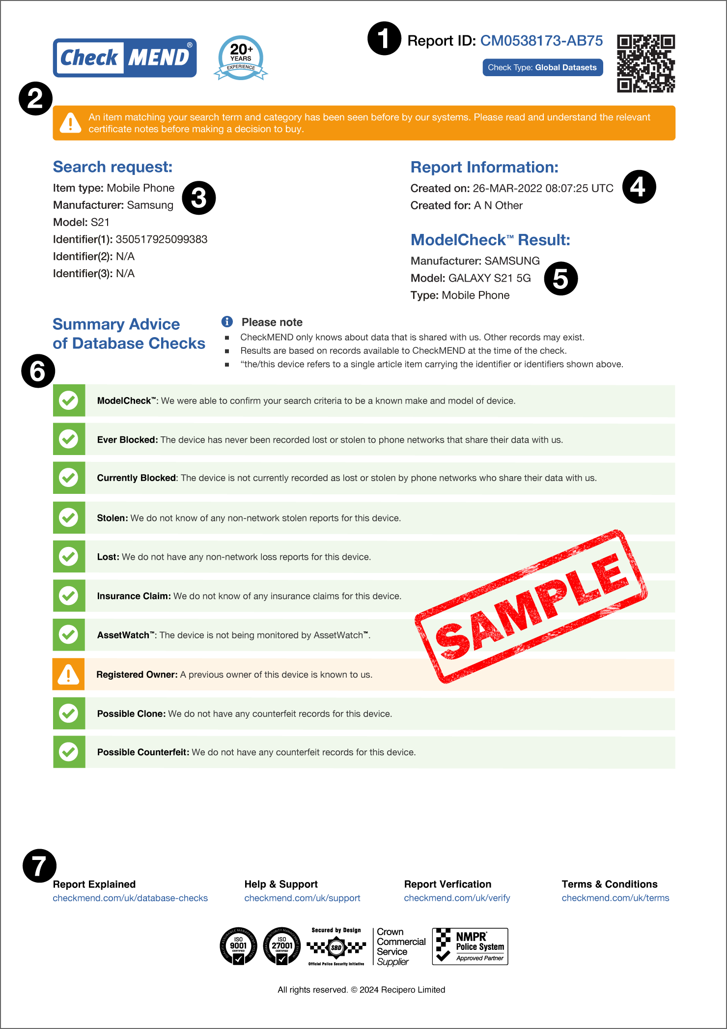 CheckMEND Sample Report Image