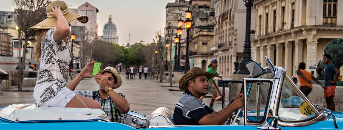 Classic car ride, Havana, Cuba Travel