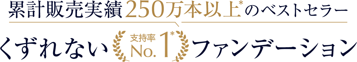 累計販売実績250万本以上*のベストセラー くずれない「支持率NO.1*」ファンデーション