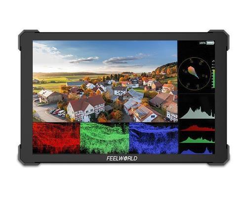 FEELWORLD T10 10.1 Inch Aluminium DSLR Camera Field Monitor Touch Screen 4K HDMI NP-F External Install and Power Kit