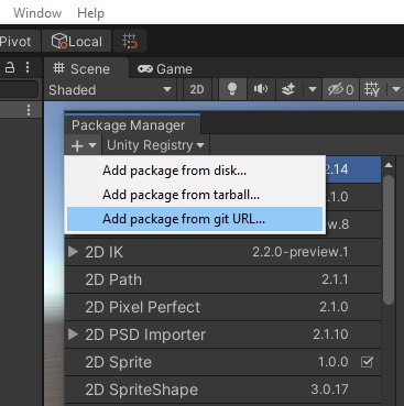 Adding package in Package Manager using Git URL