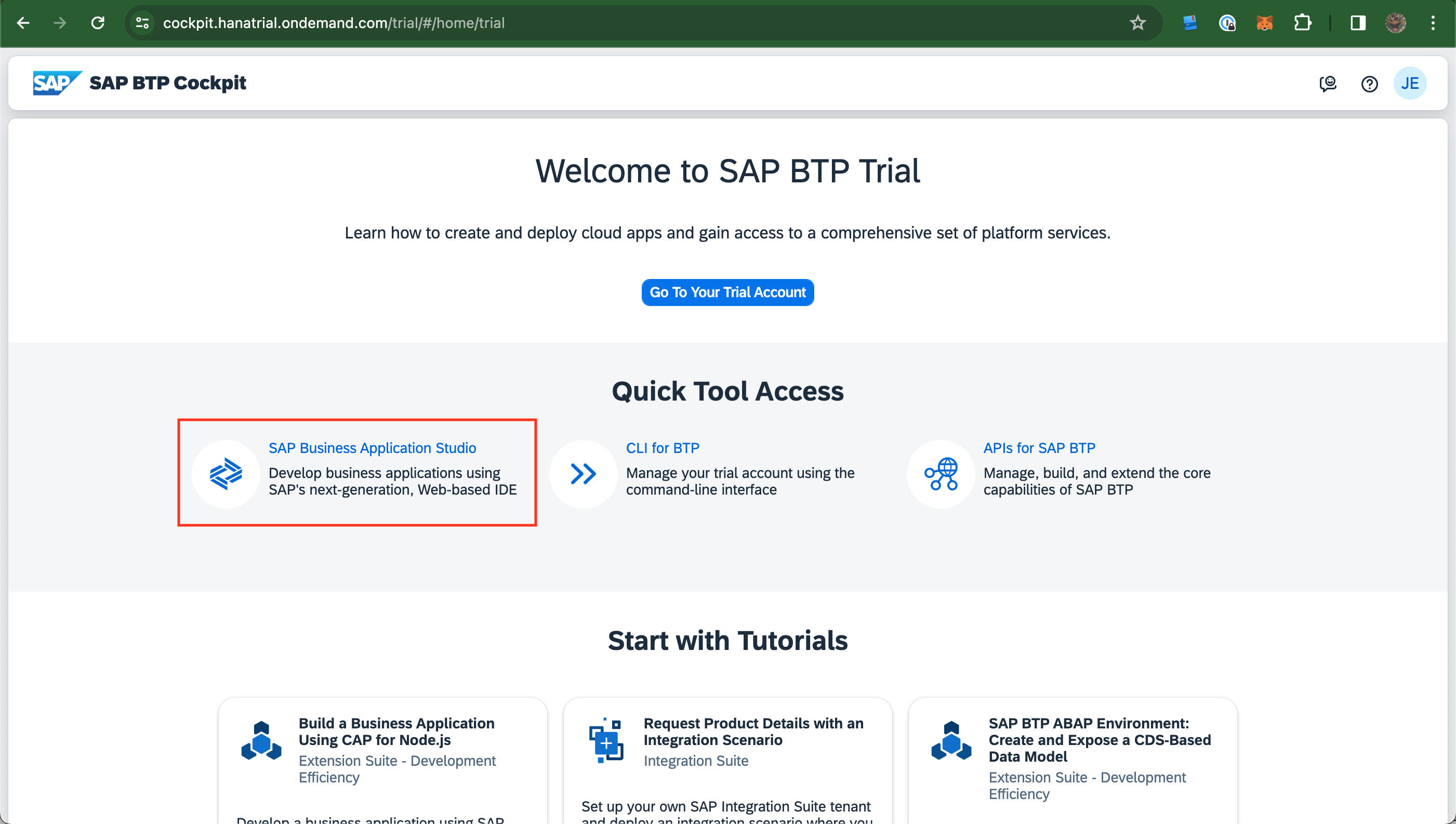 Welcome SAP BTP Trial