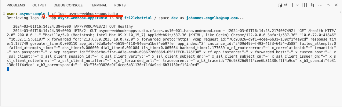 cf logs