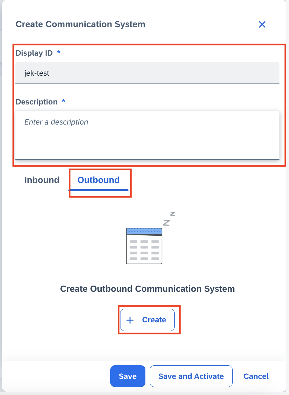 Configure Communication System and create outbound communication system