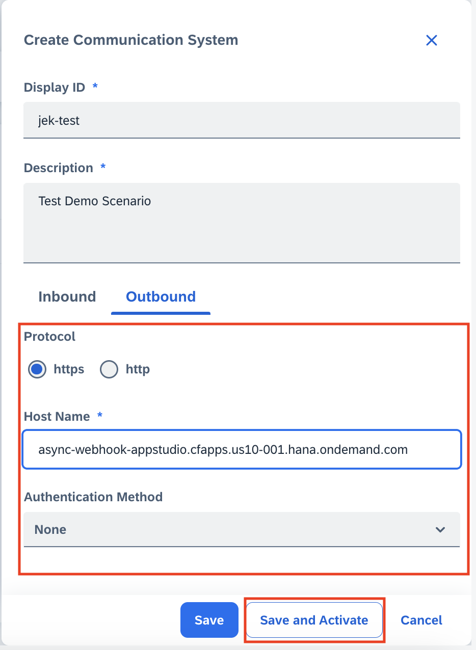 Configure Outbound System