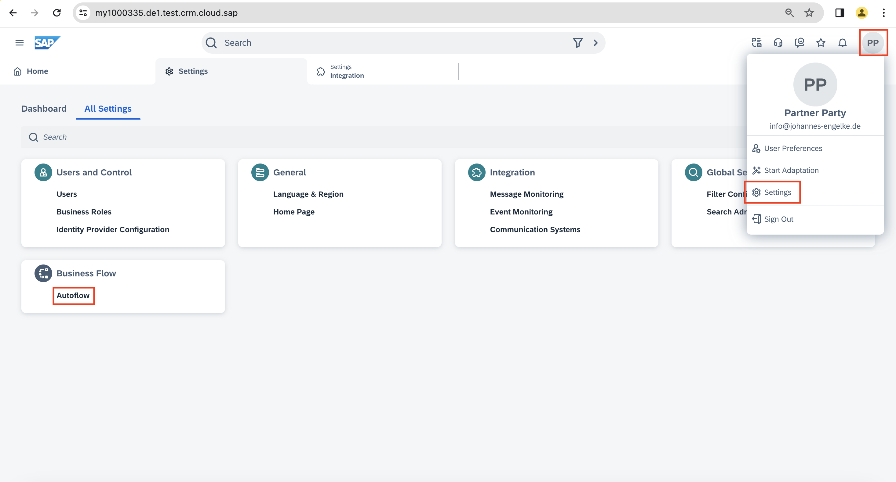 Navigate to autoflow