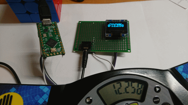 Teensy showing the time received from StackMat