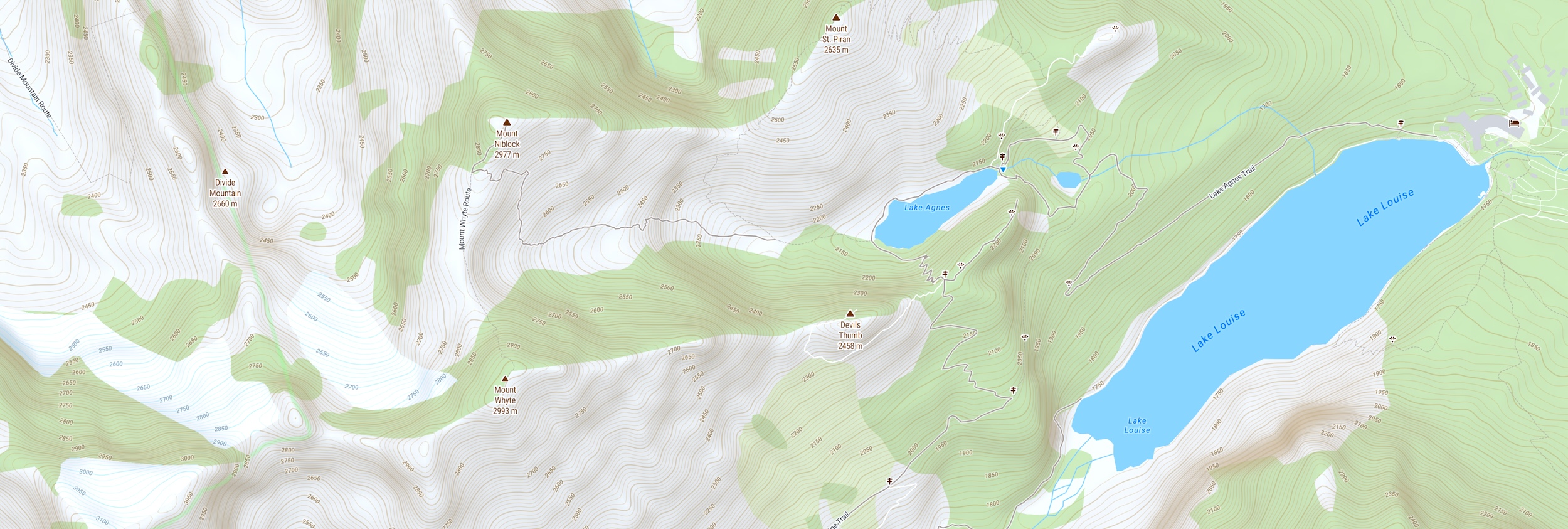 Lake Louise, Canada, with MapTiler Outdoor style