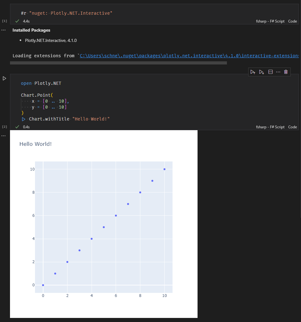 notebook quichstart in F#