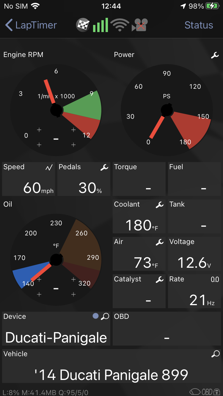 Sensor live data