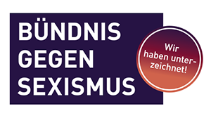 Logo "Bündnis gegen Sexismus - Wir haben unterzeichnet"