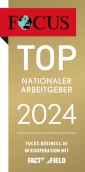 Auszeichnung "FOCUS Top Nationaler Arbeitgeber 2024 I Focus-business.de in Kooperation mit FactField"