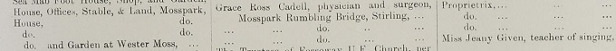 1915 valuation roll for Grace Cadell