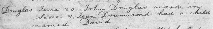 Baptism entry for David Douglas