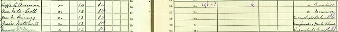 1911 Census record for Jane Haining