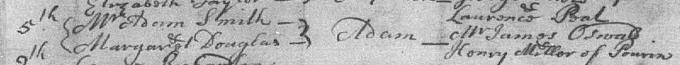 Baptism entry for Adam Smith