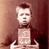 Photograph of Peter - alias John Porter, a prisoner in Barlinnie Prison, Glasgow, 23 March 1883 (Crown Copyright, National Records of Scotland, HH21/70/97/11/D)