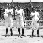 Photograph of 6 Squadron A Team, Mosul polo week, June 7-12 1926 (Stewart-Peter, Stevenson, Toby Long and Selby-Lowndes) 7-12 June 1926 (Crown Copyright, National Records of Scotland, GD391/68 f.7 v)