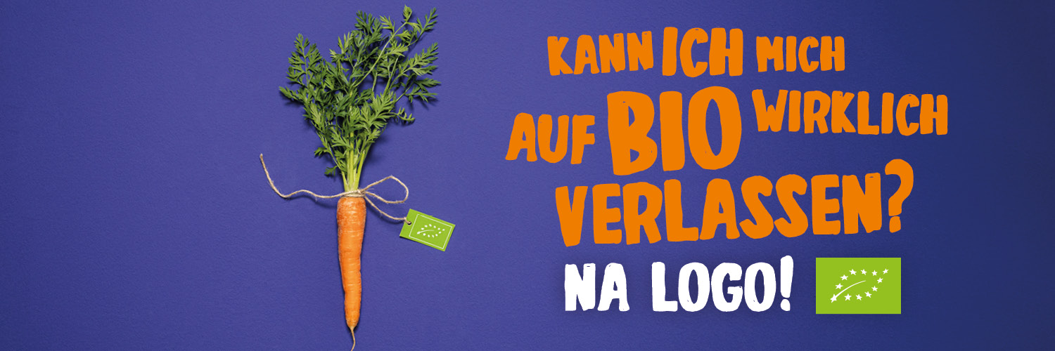 Schriftzug: Kann ic mich auf Bio wirklich verlassen? Na Logo!