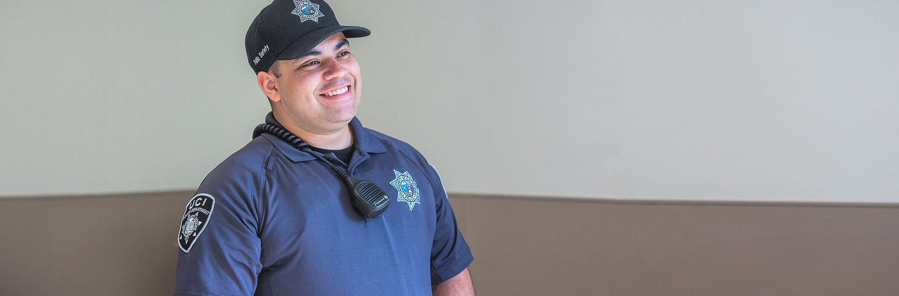 A PSR smiles while talking to a patron at the Medical Center