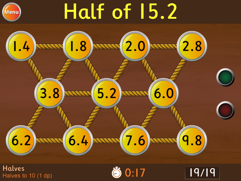 Halves to 10 (1 decimal place) Game