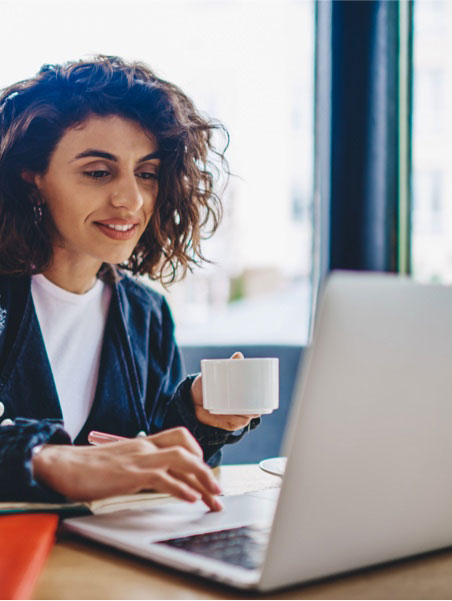 Woman using laptop