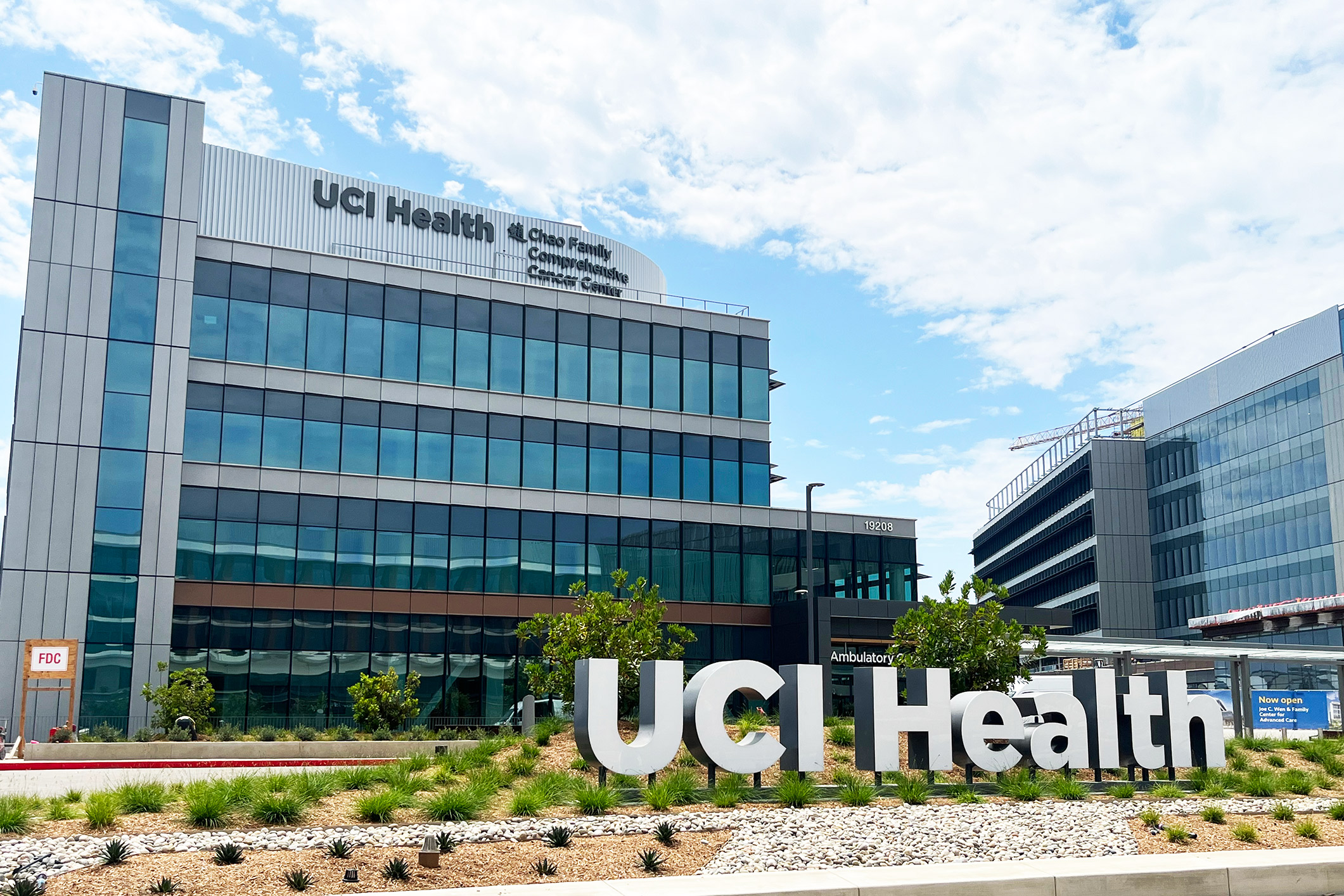 The exterior of the new Chao Family Comprehensive Cancer Center and Ambulatory Care building in Irvine.