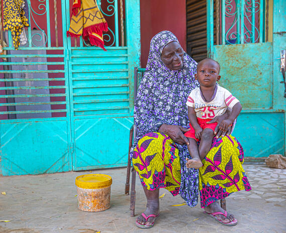 Kadidia Diarra and one of her grandsons.