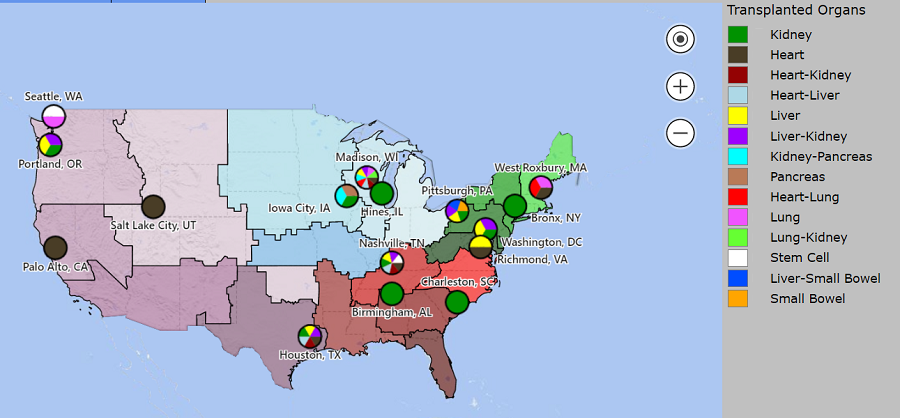 Map of Transplant Areas